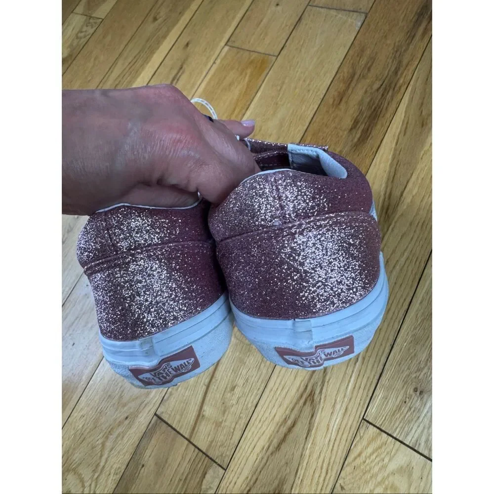 New Vans Womens Pink Glitter Shoes Size 7